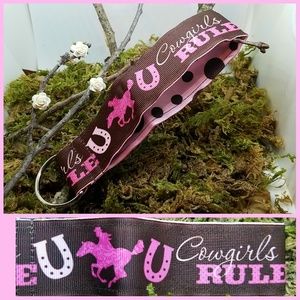 BUNDLE TO SAVE!  Cowgirls RULE! Ribbon Keychain